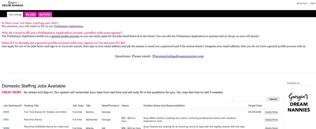 New Applicant – Georgia's Dream Nannies | Atlanta Nanny Service ...